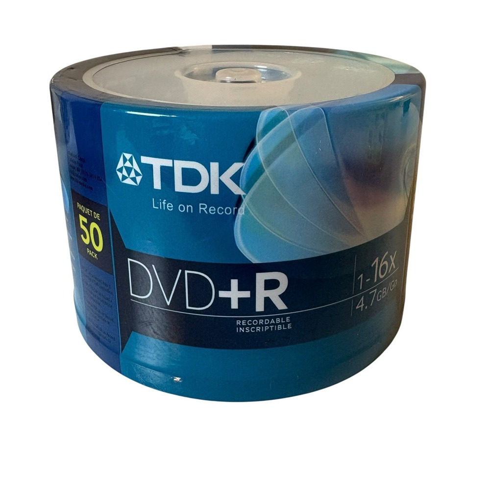 [NEW SEALED] TDK 50 Pack DVD+R Blank Discs 16X Speed  4.7 GB